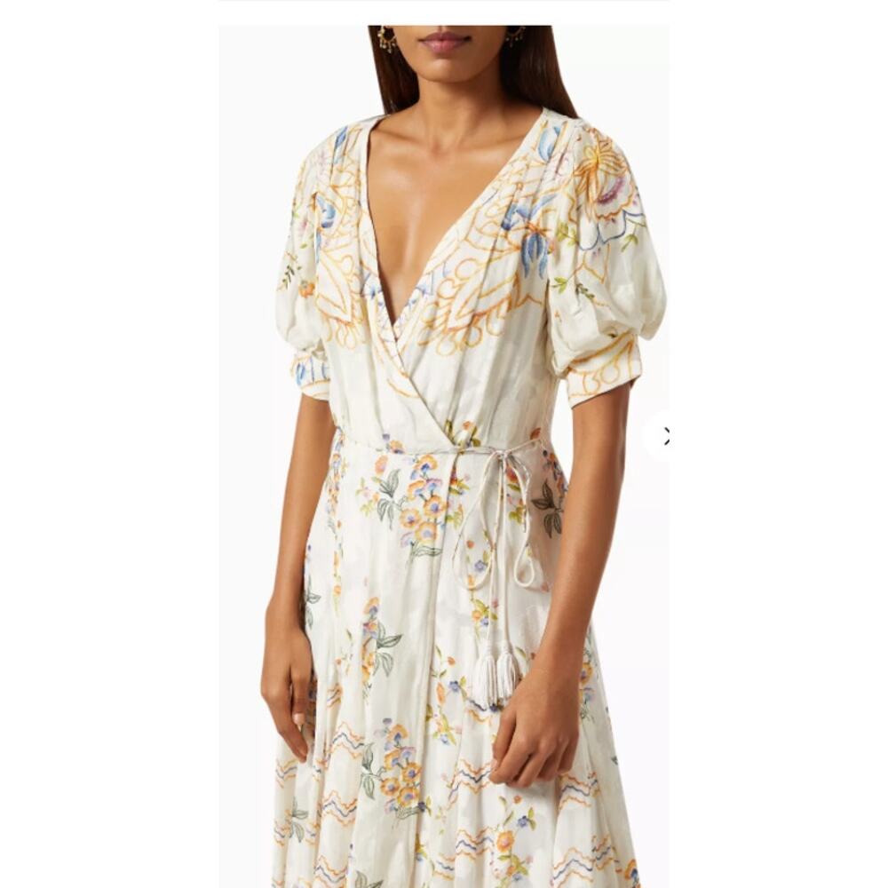 Hemant & Nandita Hoor Overlap Godet Maxi Dress Size Small New with Tags - Picture 7 of 15